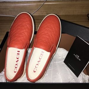 Coach Shoes/ Size 5.5 B/ Color: Orange Red StyleName: C117 SIG DBS LTR SNK